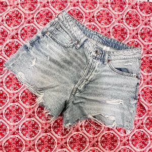 H&M Distressed Denim Shorts Size 8